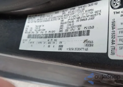 2017 Ford Fiesta Se z USA, uszkodzony, nr VIN 3FADP4BJ1HM142575